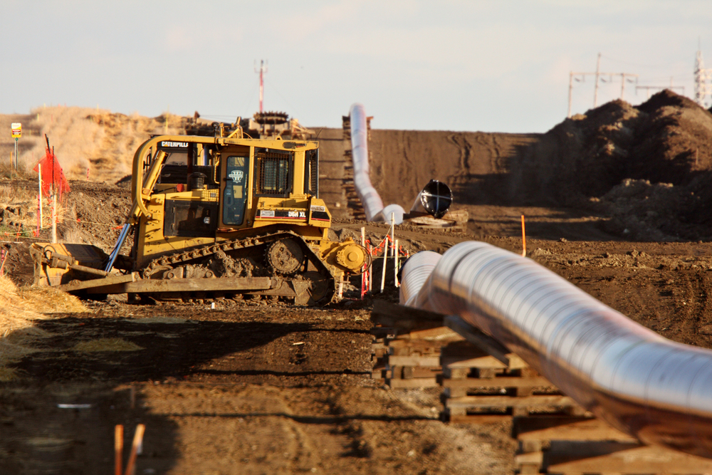 Machinery and pipes laid out for Natural Gas Pipeline