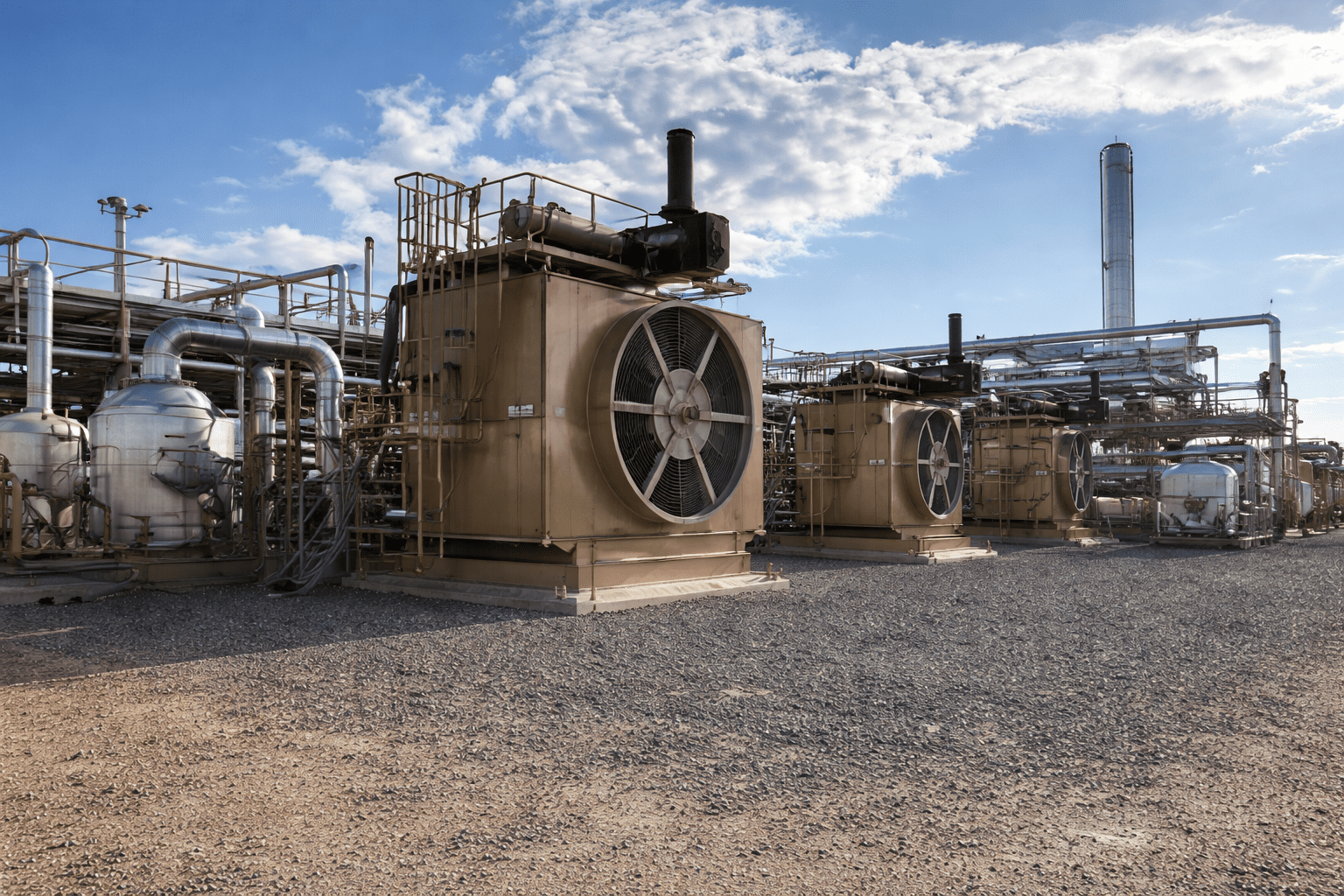 Natural gas processing plant with compressors