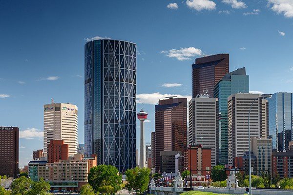 Calgary skyline and downtown buildings